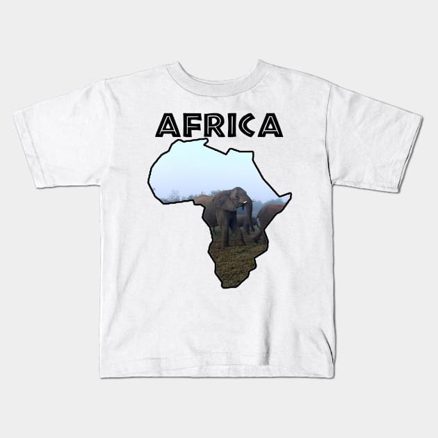 African Wildlife Continent Elephant Mist Kids T-Shirt by PathblazerStudios